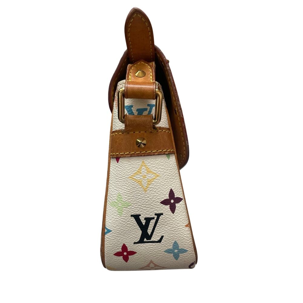 Louis Vuitton Murakami White Multicolor Monogram Sologne Shoulder Bag - Picture 4 of 16